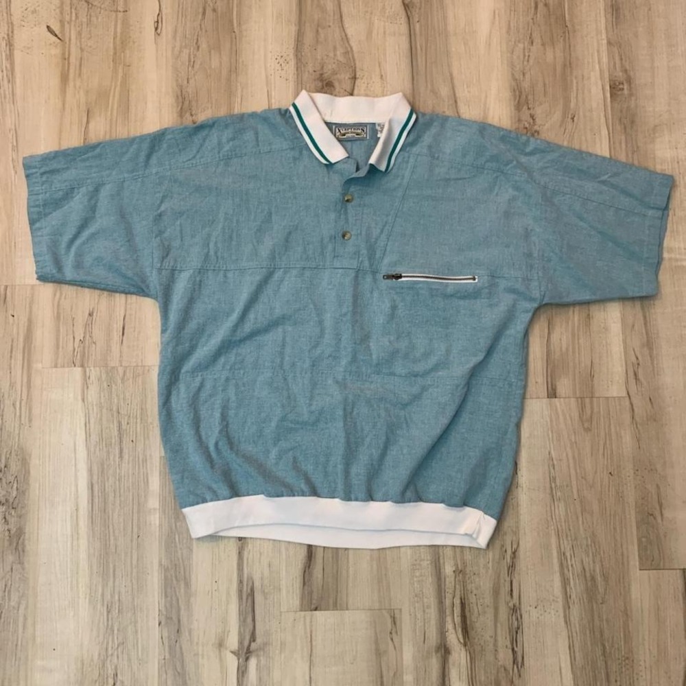 Vintage Signature Polo Shirt in Light Blue with White Trim